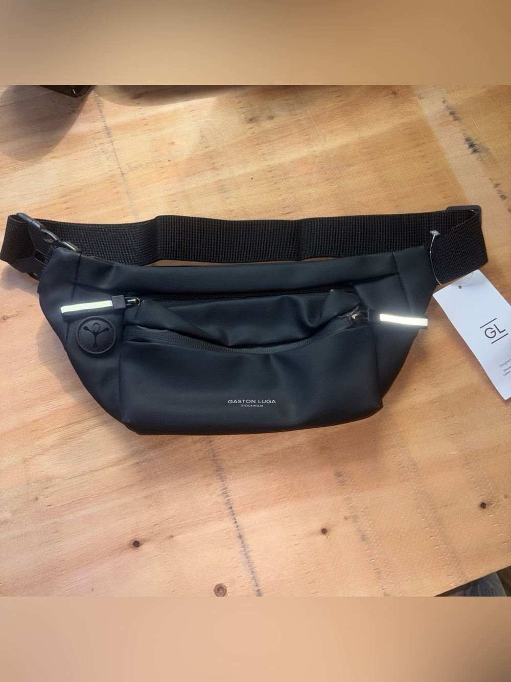 NWT Gaston Luga Black Waterproof Waist Bag